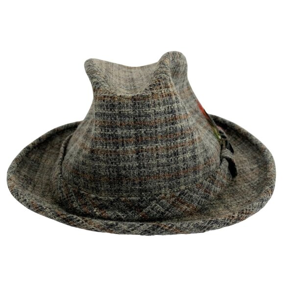 London Fog Fedora Hat Lodger Gray Wool Feather Band Men's Size OS Vintage - Picture 2 of 6